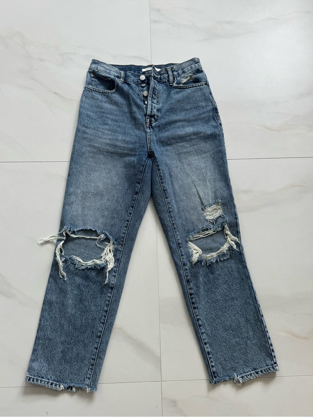 PacSun Distressed Boyfriend Jeans in Faded Blue
